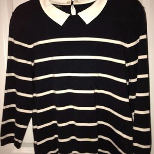 Talbots’ striped 3/4 sleeves sweater
